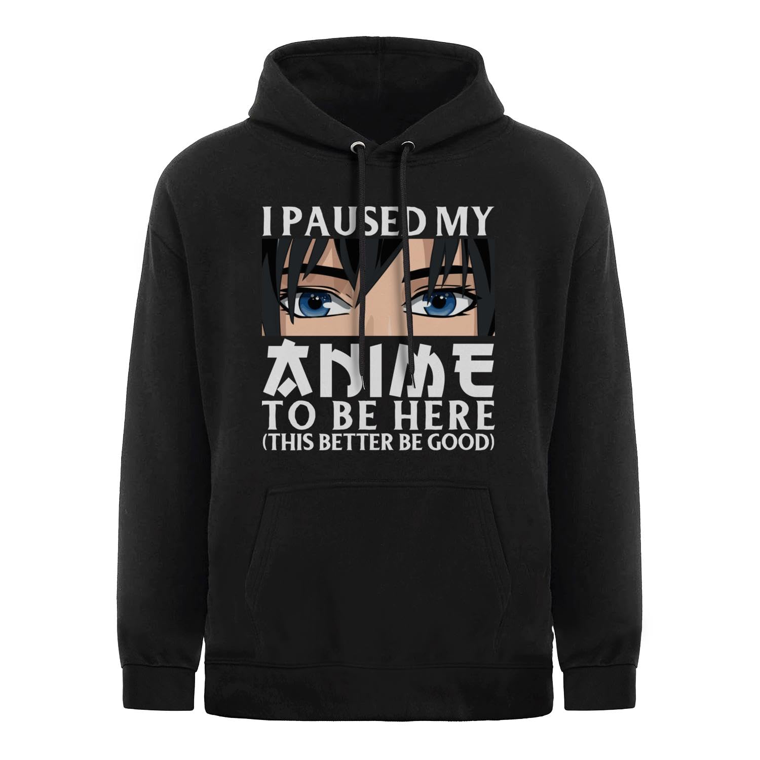 Pininerr Anime Hoody for Men Teen Boys-Classic Long Sleeve Casual Sweatshirt Black